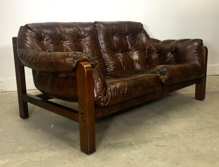 Mid-Century Modern Tufted Loveseat image 1
