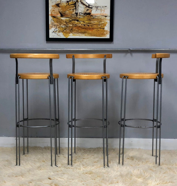 Mid 20th Century Designer Industrial Bar Stool By Borge Lindau For Bla Station image 3