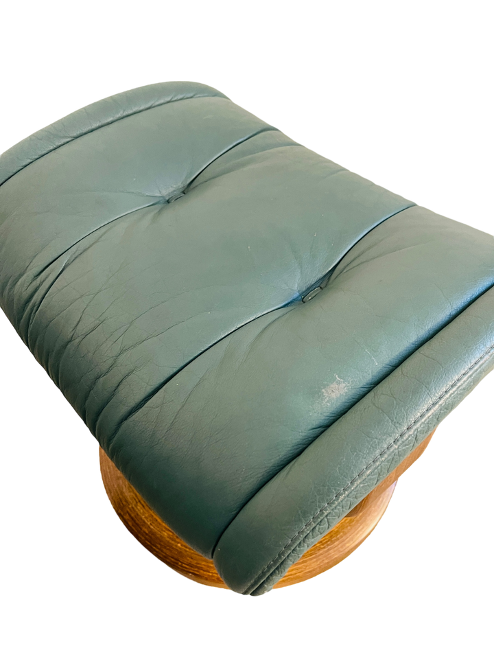 Rare Green Ekornes Stressless Lounge Chair & Ottoman image 7