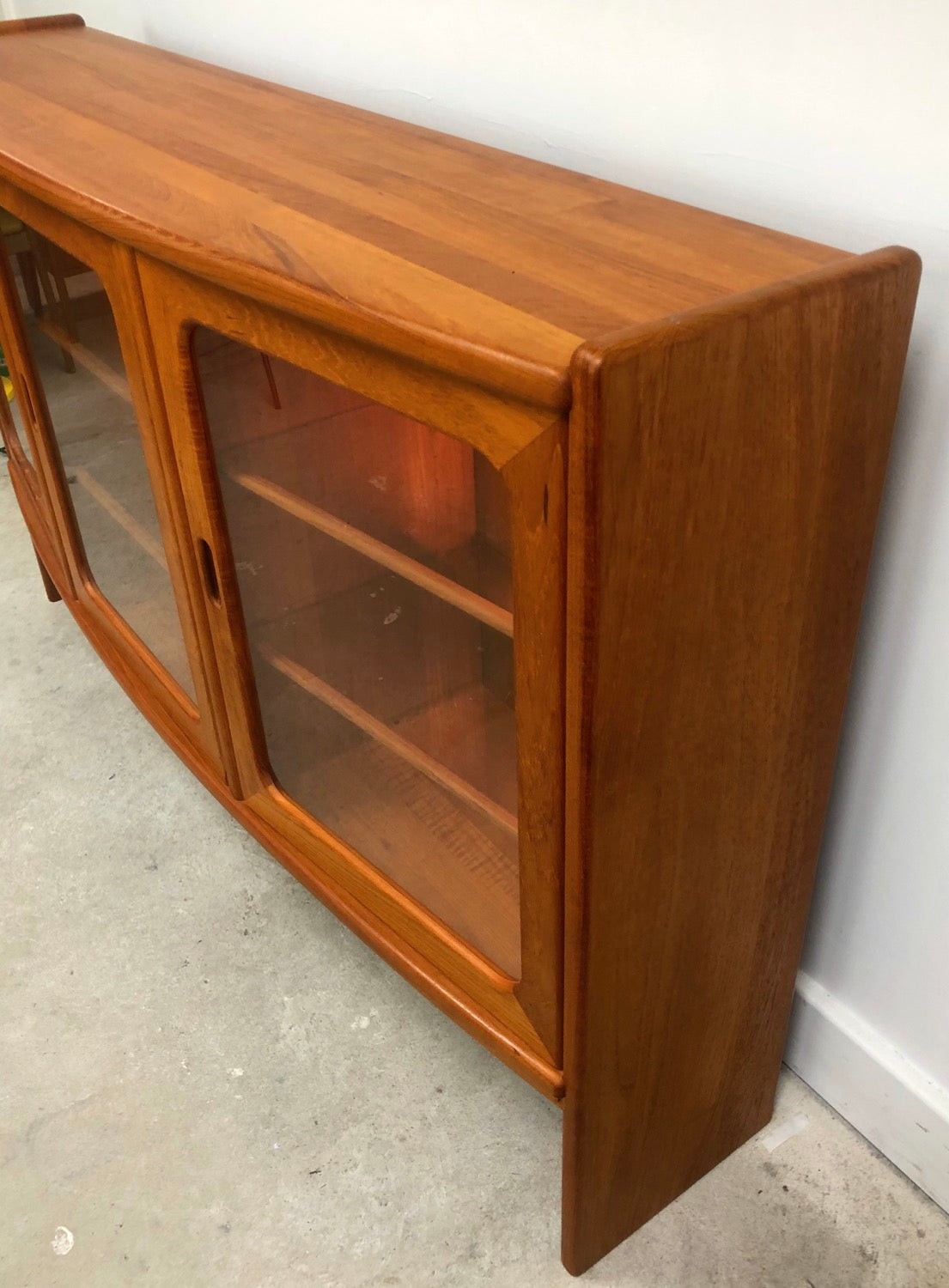 Mid-Century Modern Teak Bookcase with Glass Doors In Style of J.L. Moller image 8