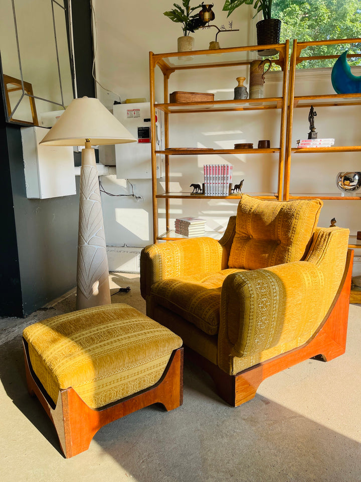 Pair Vintage Art Deco Lounge Chair with Ottoman  image 2
