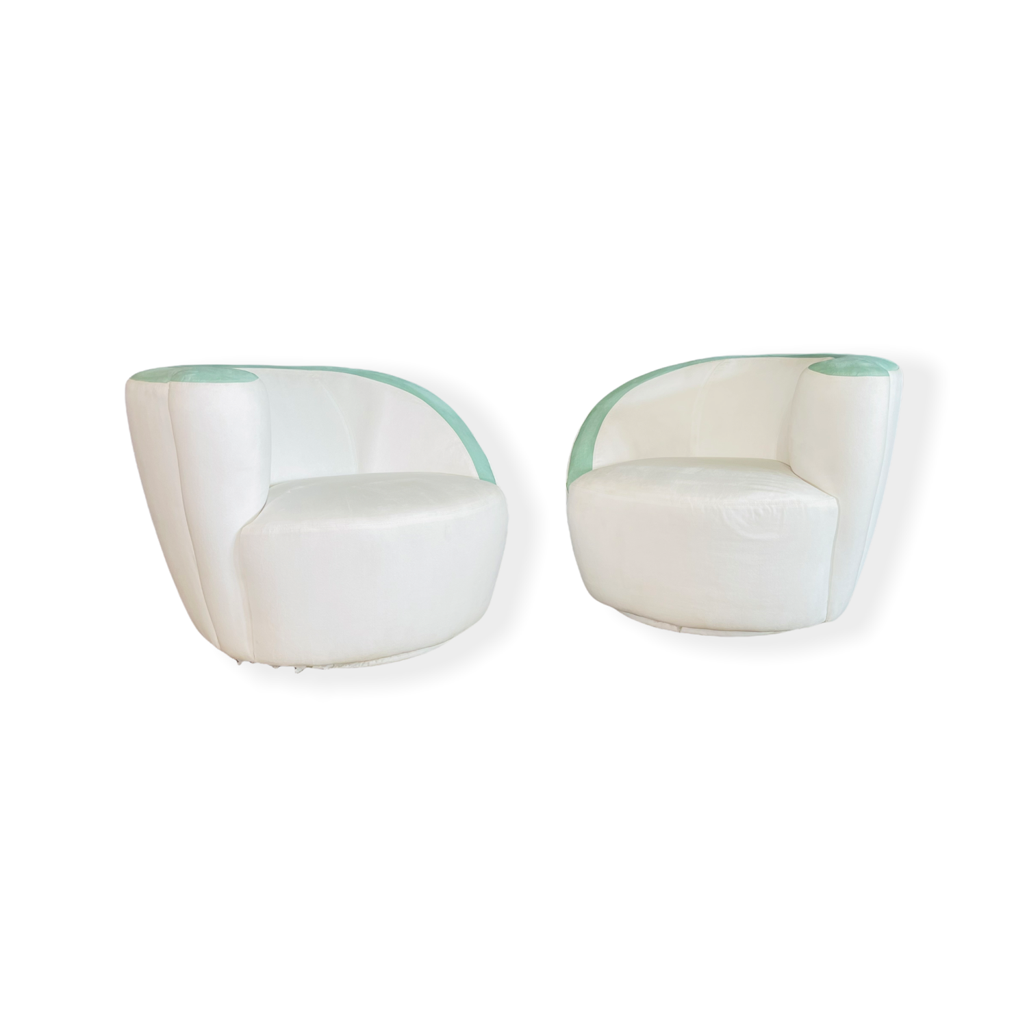 Pair of Vladimir Kagan Corkscrew Nautilus Swiveling Chairs image 12