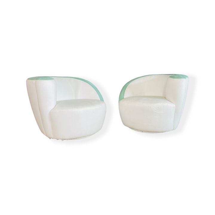 Pair of Vladimir Kagan Corkscrew Nautilus Swiveling Chairs image 12