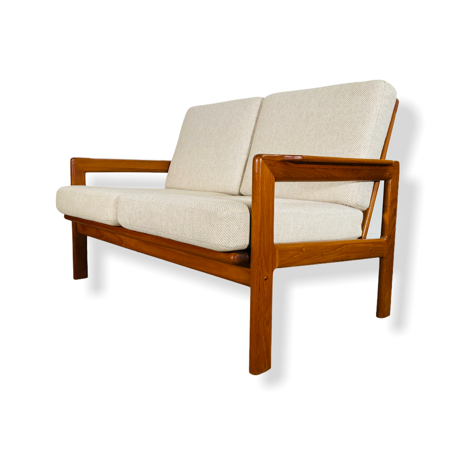 Mid-Century Danish Modern Teak Loveseat Sofa image 0