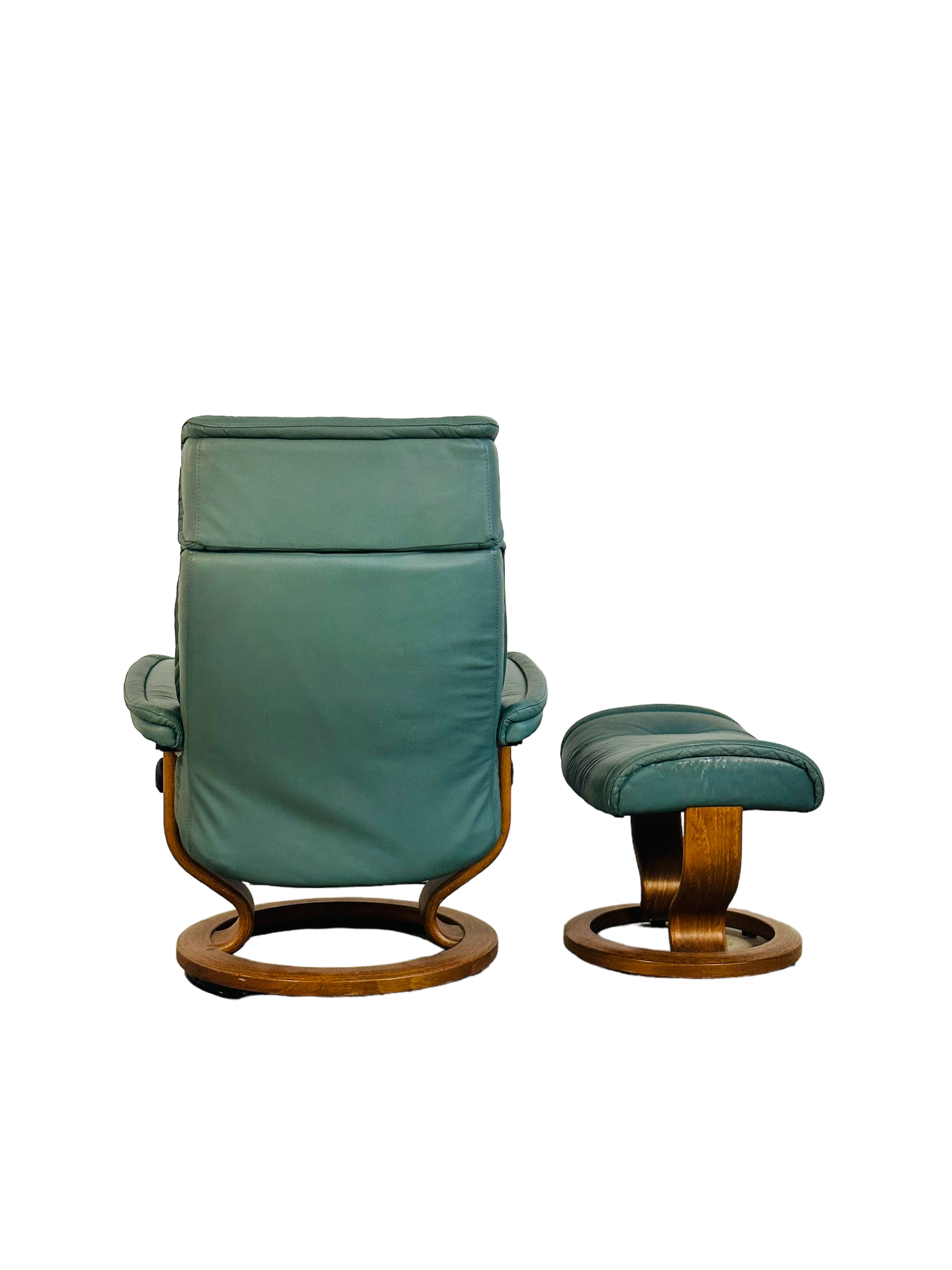 Rare Green Ekornes Stressless Lounge Chair & Ottoman image 4