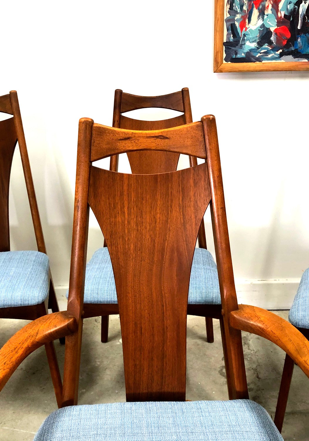 Set 6 Mid-Century Modern Walnut Dining Chairs By Young Manufacturing image 4