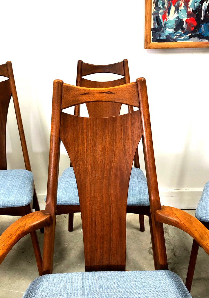 Set 6 Mid-Century Modern Walnut Dining Chairs By Young Manufacturing image 4
