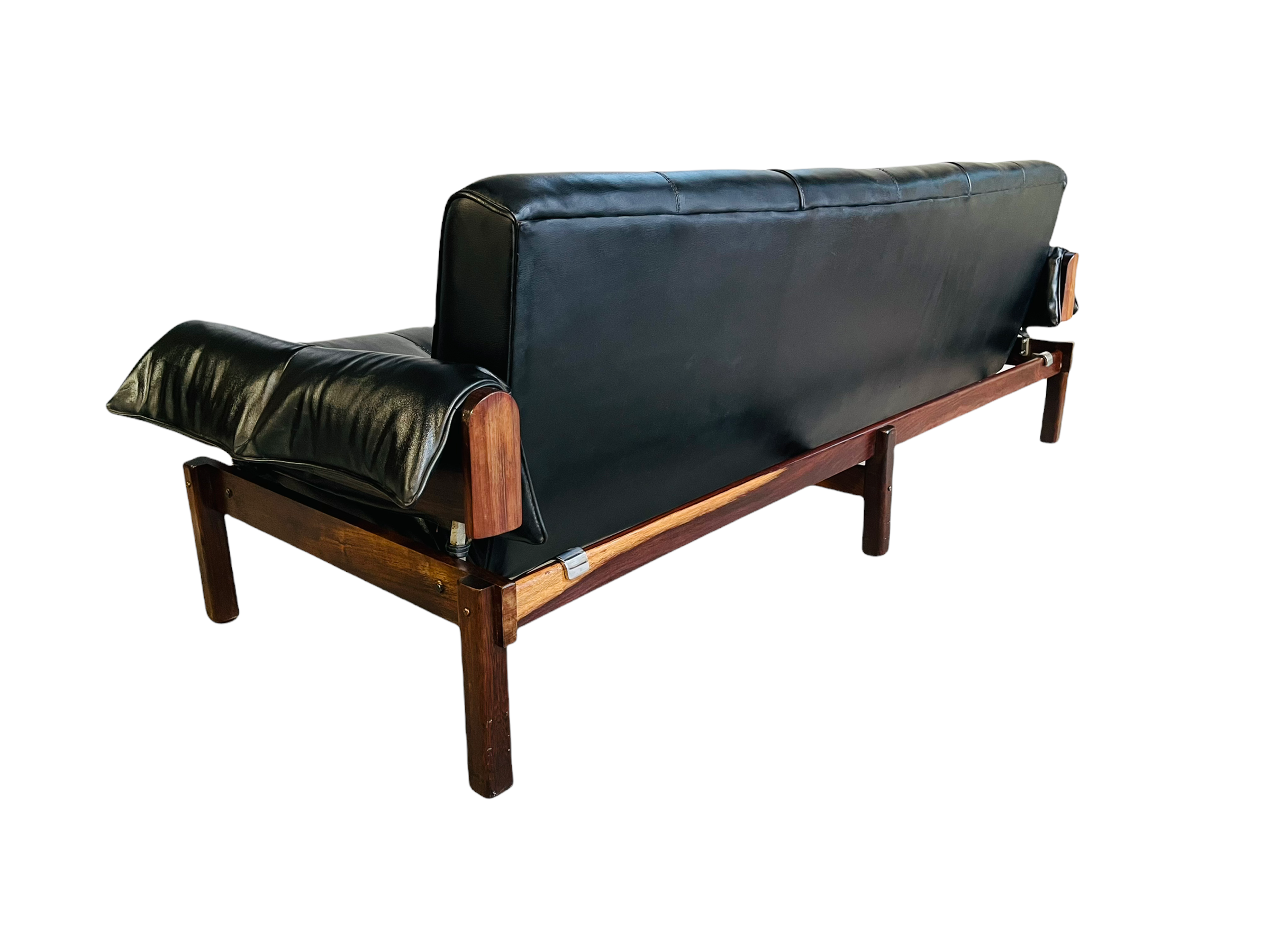 Percival Lafer Brasilian Rosewood Leather Sofa  image 3