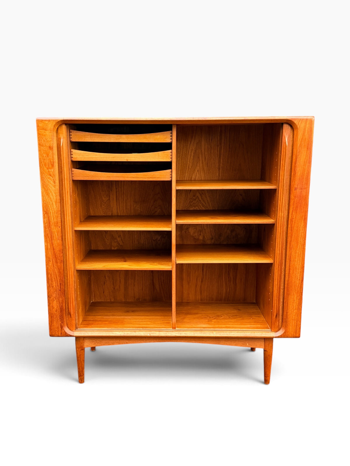 Teak highboard interior, drawers and shelving