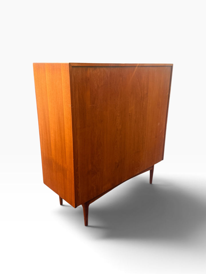 Teak highboard, finished back