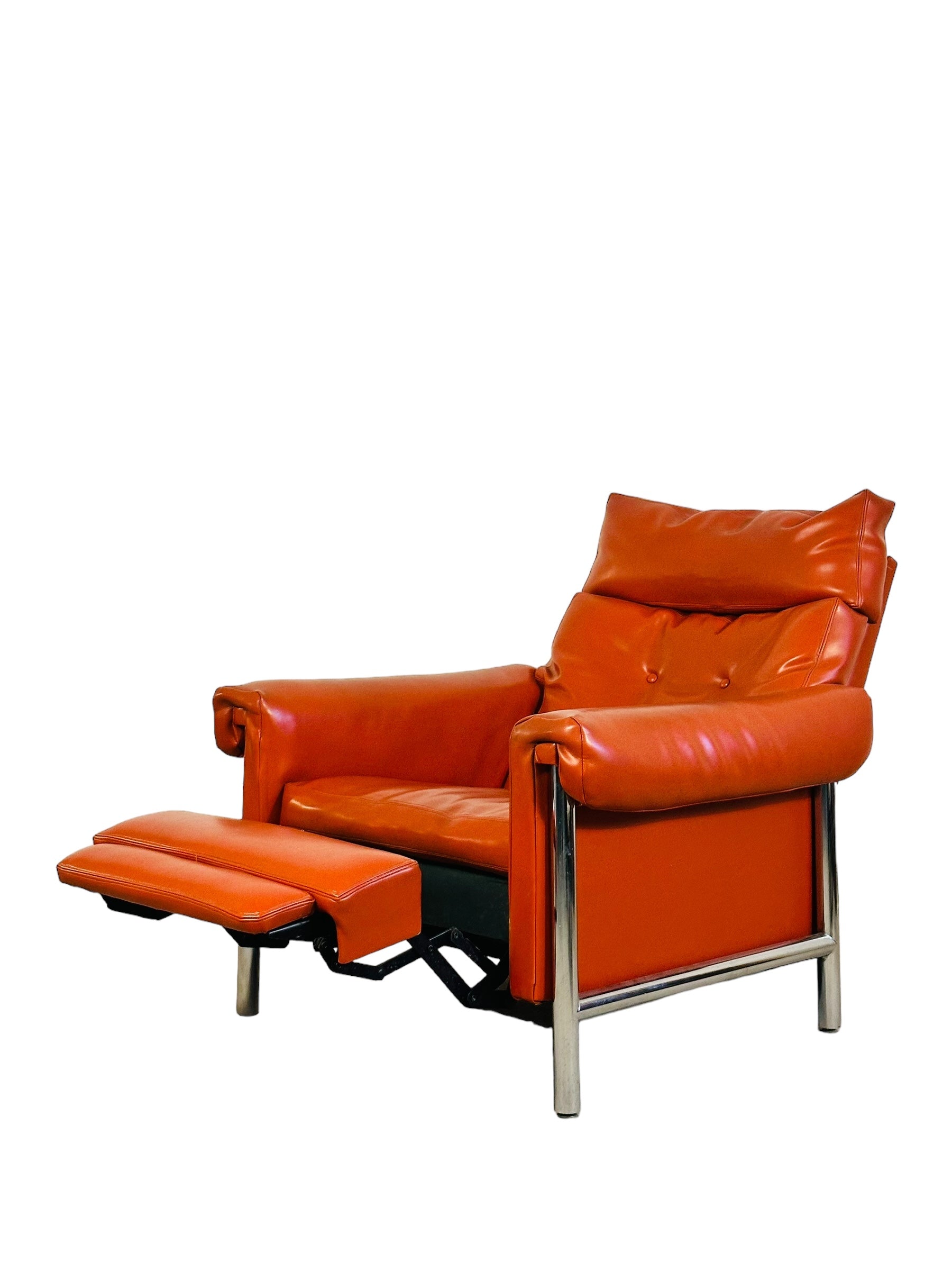 Mid Century Modern Chrome Recliner / Lounge Chair image 0