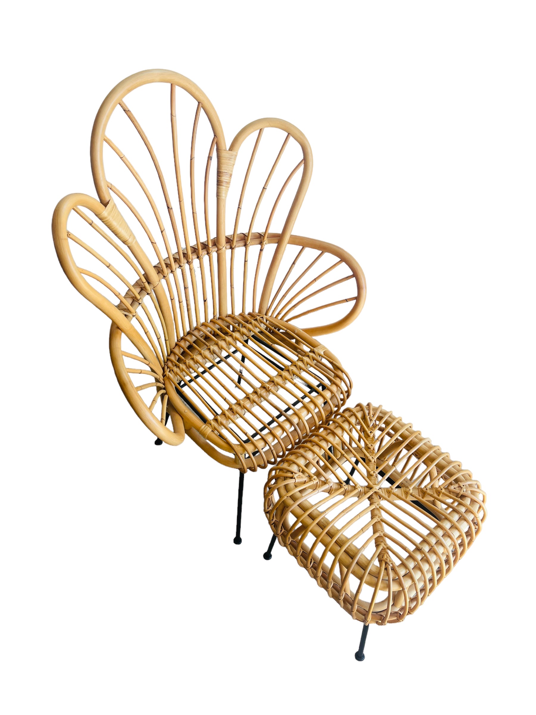Rattan Lounge Chair & Ottoman image 2