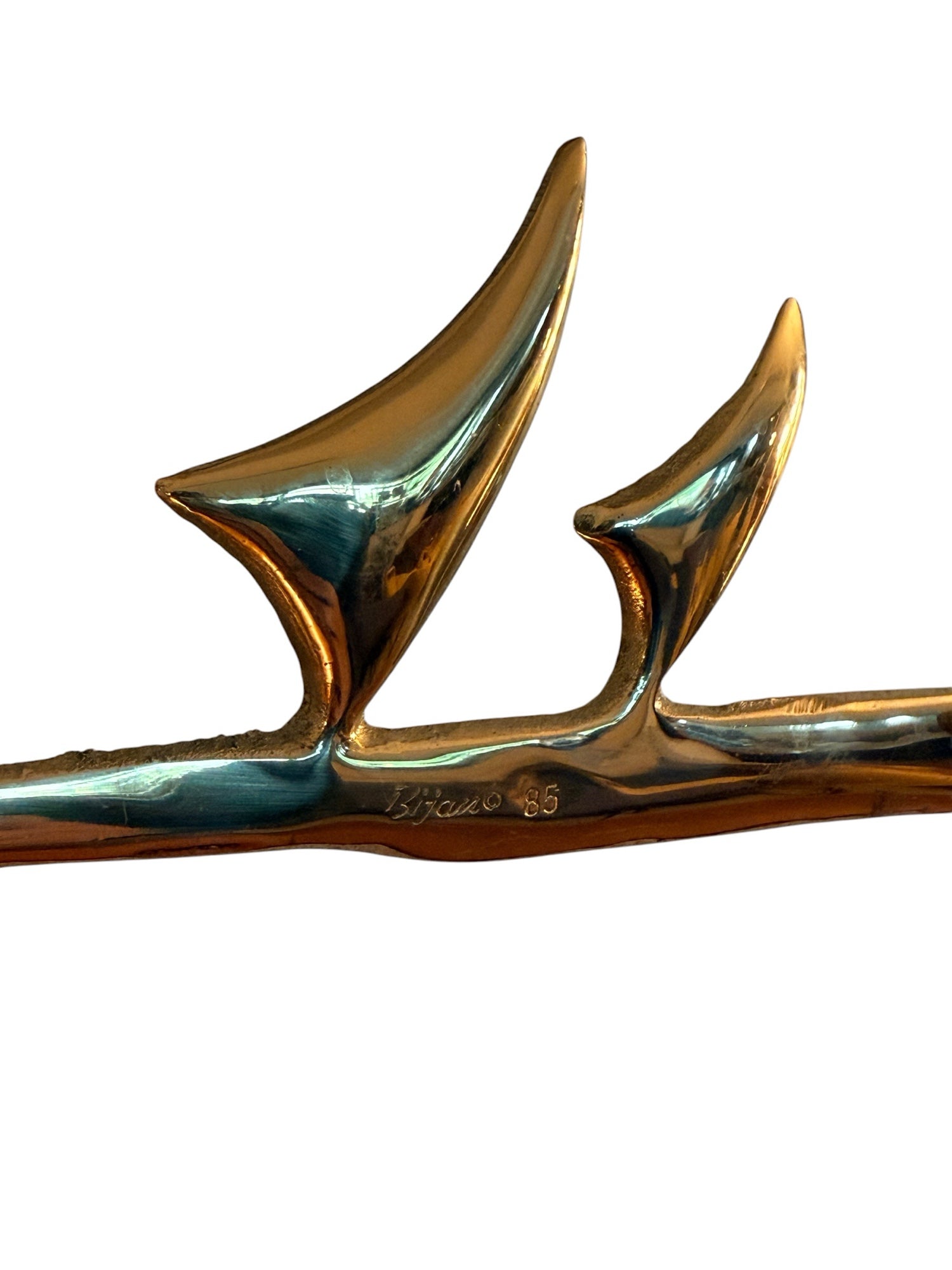 Bijan Brass Wall Sculpture, engraved signature Bijan 85
