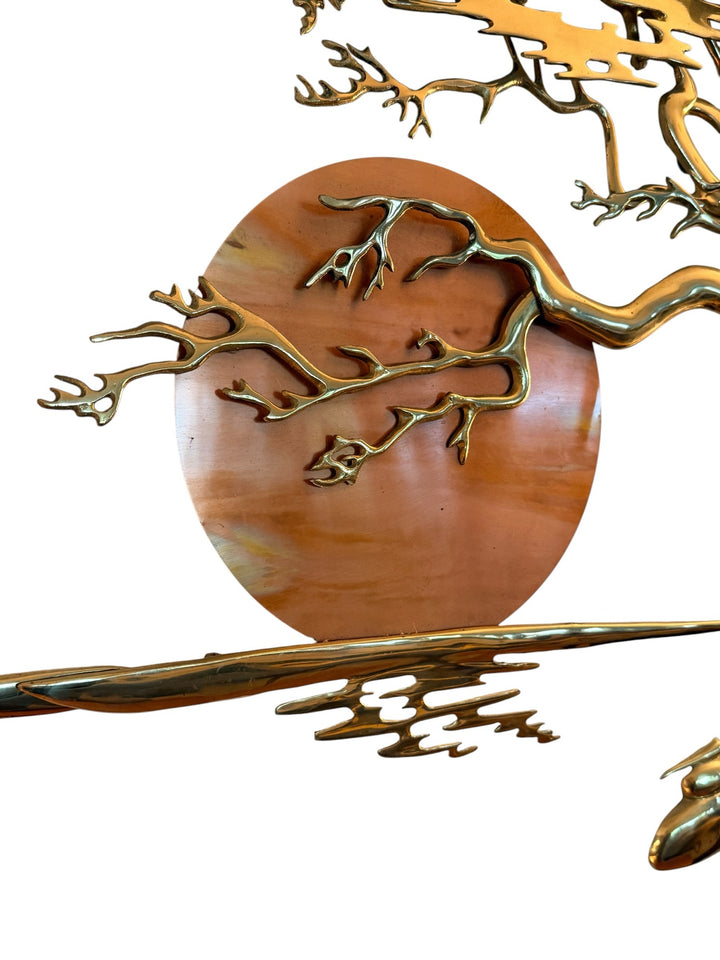 Bijan Brass Wall Sculpture, three-quarter angle view showing depth