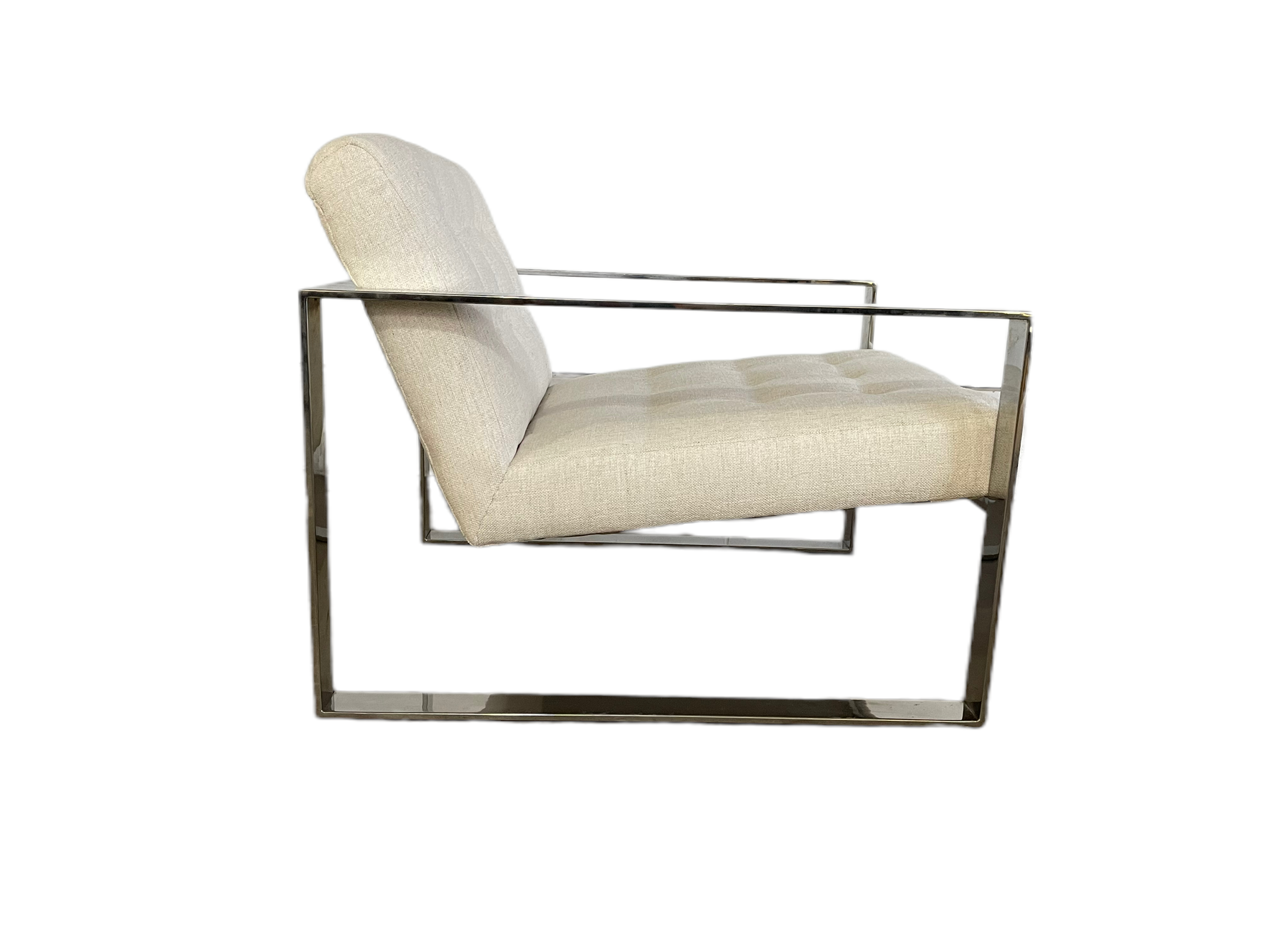 Mid-Century Modern Chrome Lounge Chair & Ottoman  image 5