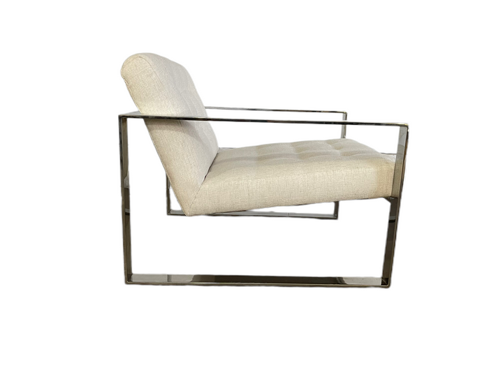 Mid-Century Modern Chrome Lounge Chair & Ottoman  image 5