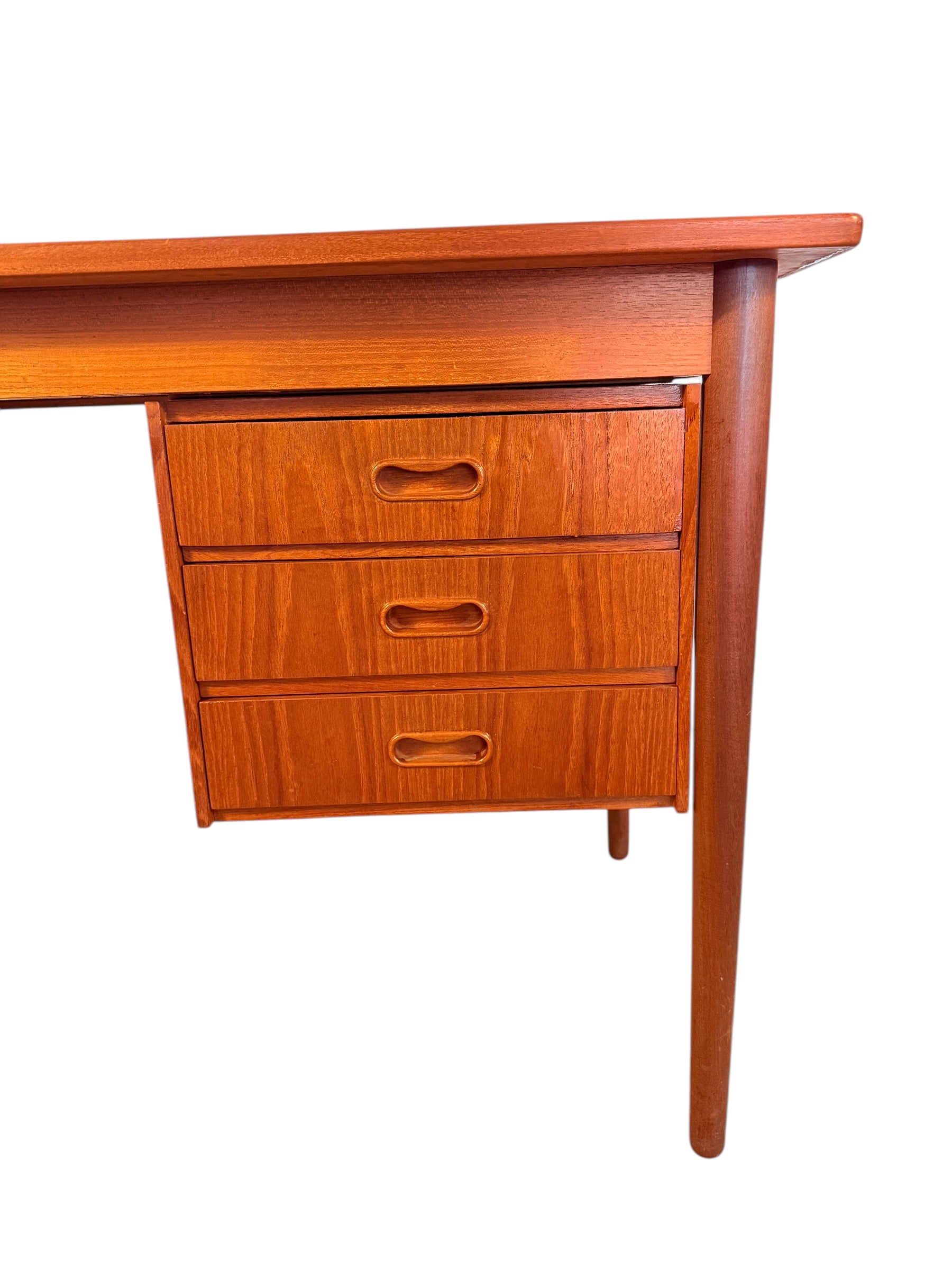 Danish Teak Writing Desk by Arne Vodder with Sliding Drawers image 1