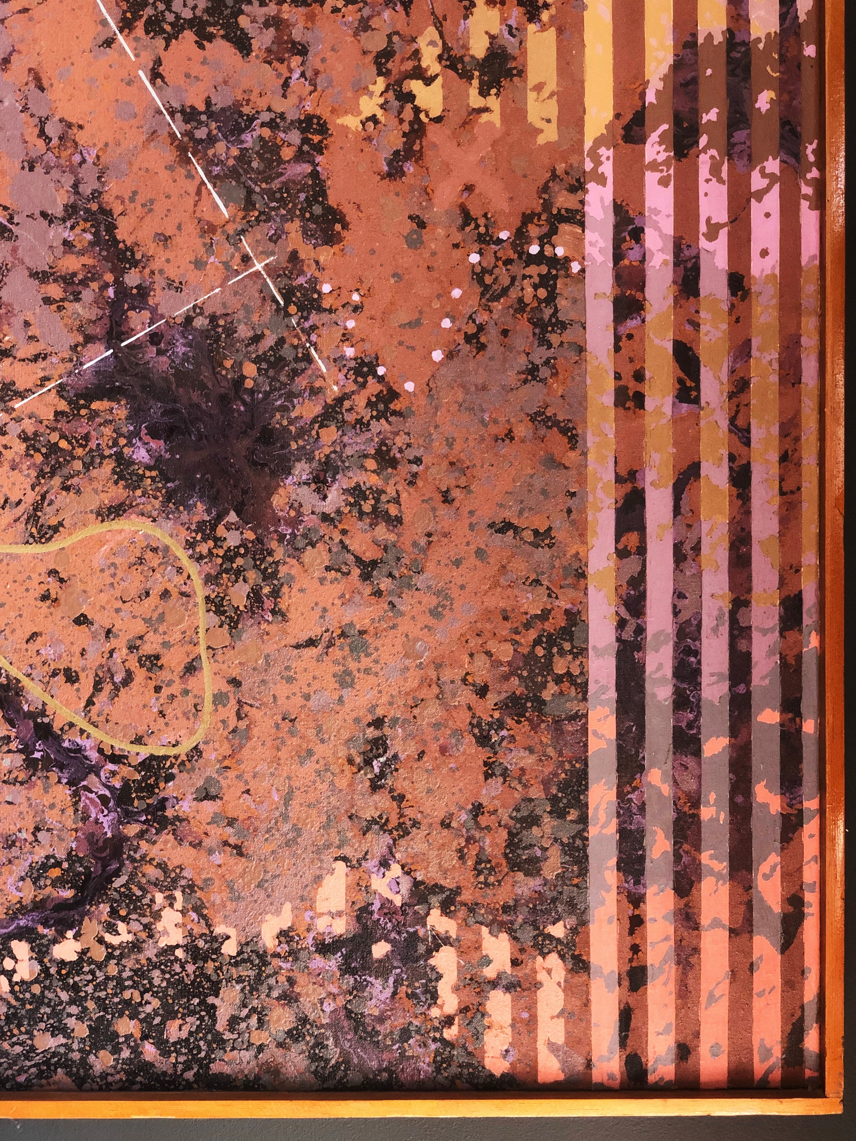 1976 Acrylic On Canvas By Carl Caivano, Space Scape Scanned image 4