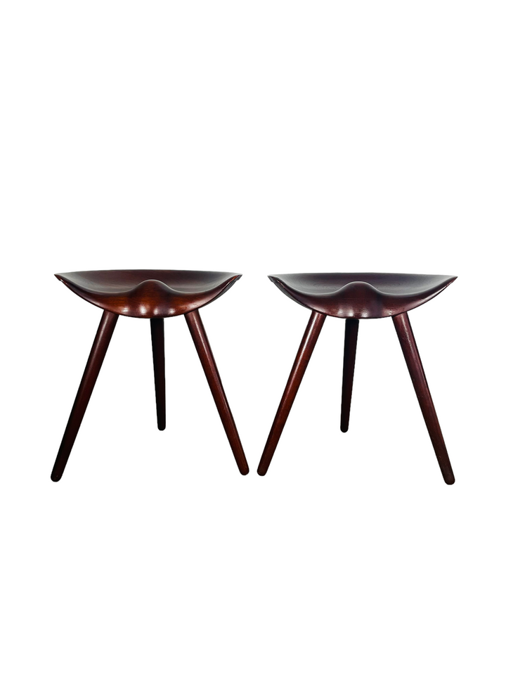 Pair of Stools by Mogens Lassen for Cabinetmaker K. Thomsen  image 0