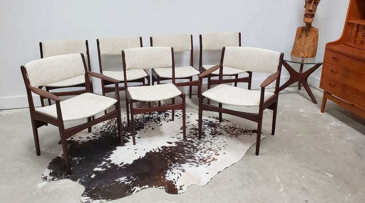 Set (7) Poul Volther Frem Rojle Dining Chairs Denmark c 1960 image 12