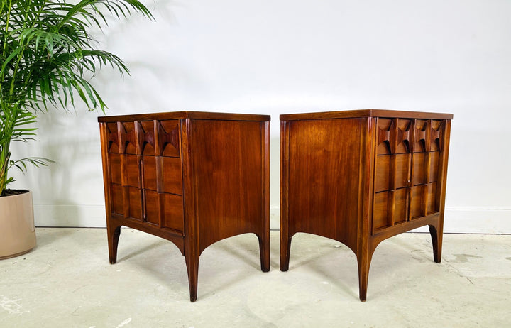 Set 2 Mid-Century Modern Walnut Nightstands By Kent Coffey Perspecta image 3