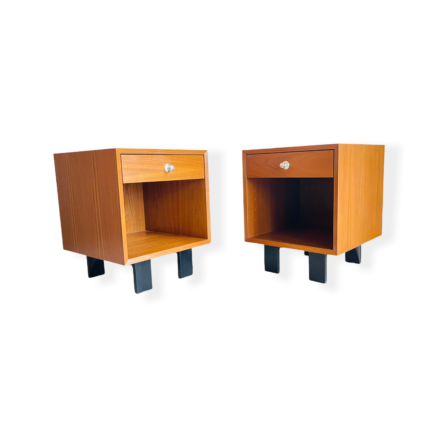Pair George Nelson Walnut Nightstands for Herman Miller image 2