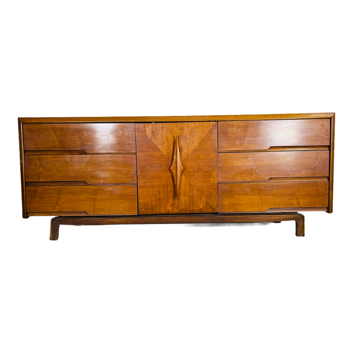 Mid-Century Modern Sculptured Walnut Credenza  image 1
