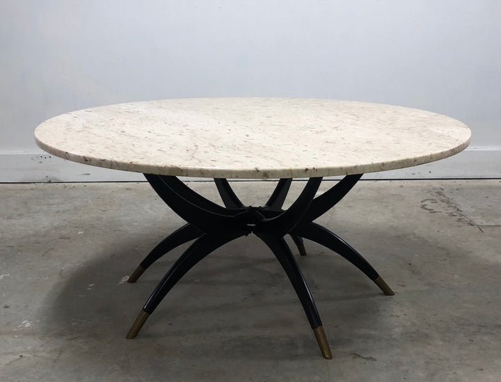 Italian Travertine Stone Top  Spider Coffee Table image 9