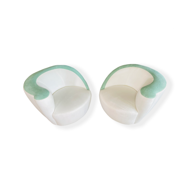 Pair of Vladimir Kagan Corkscrew Nautilus Swiveling Chairs image 1