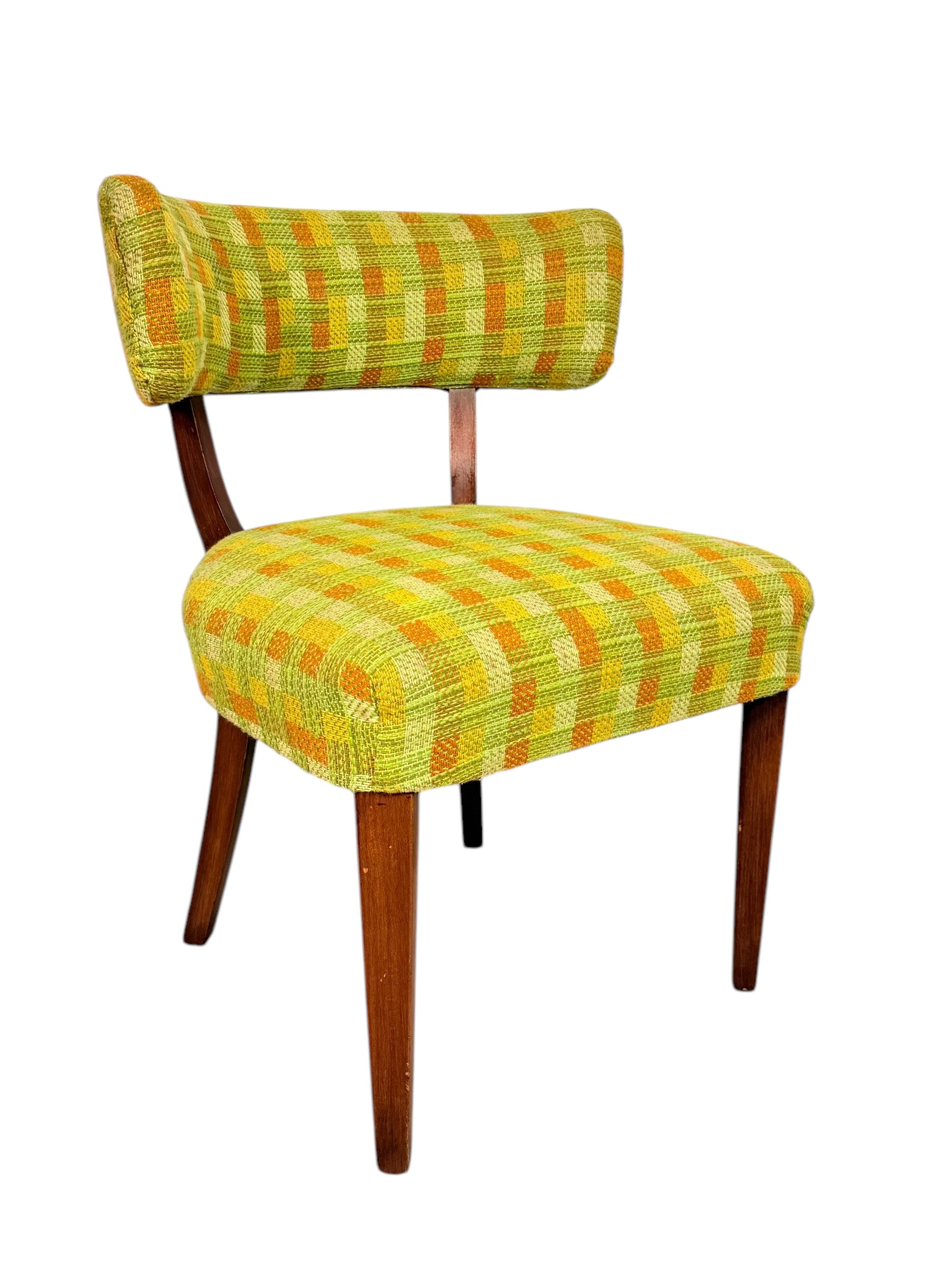 Set of Four Mid-Century Modern Walnut Dining Chairs with Curved Backrests image 1