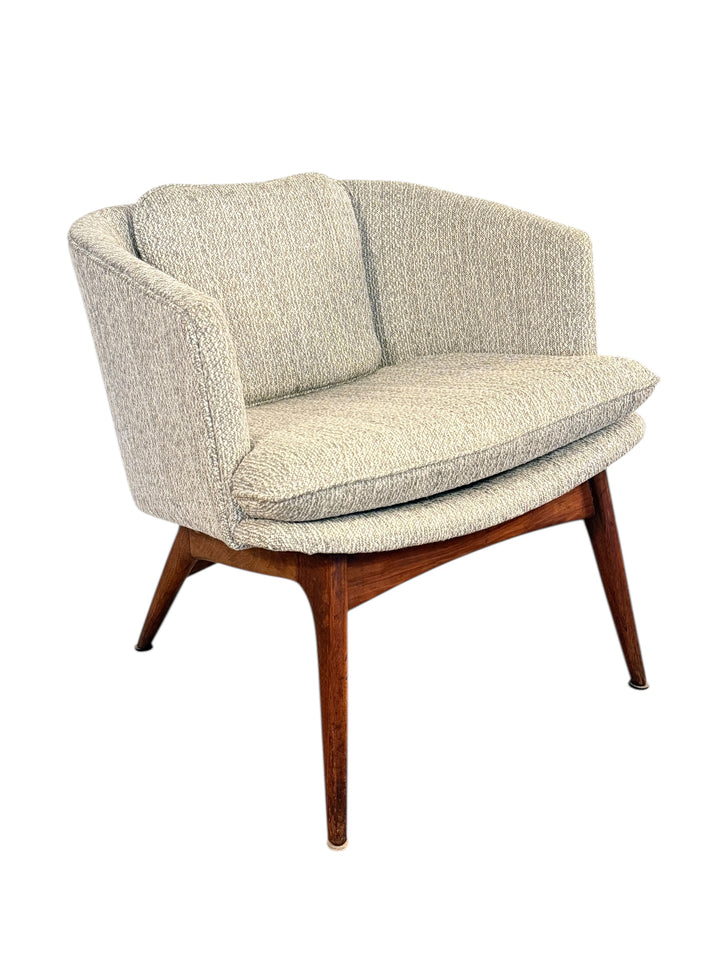 Rare Pair of Mid-Century Walnut Bucket Lounge Chairs by Wieland image 6