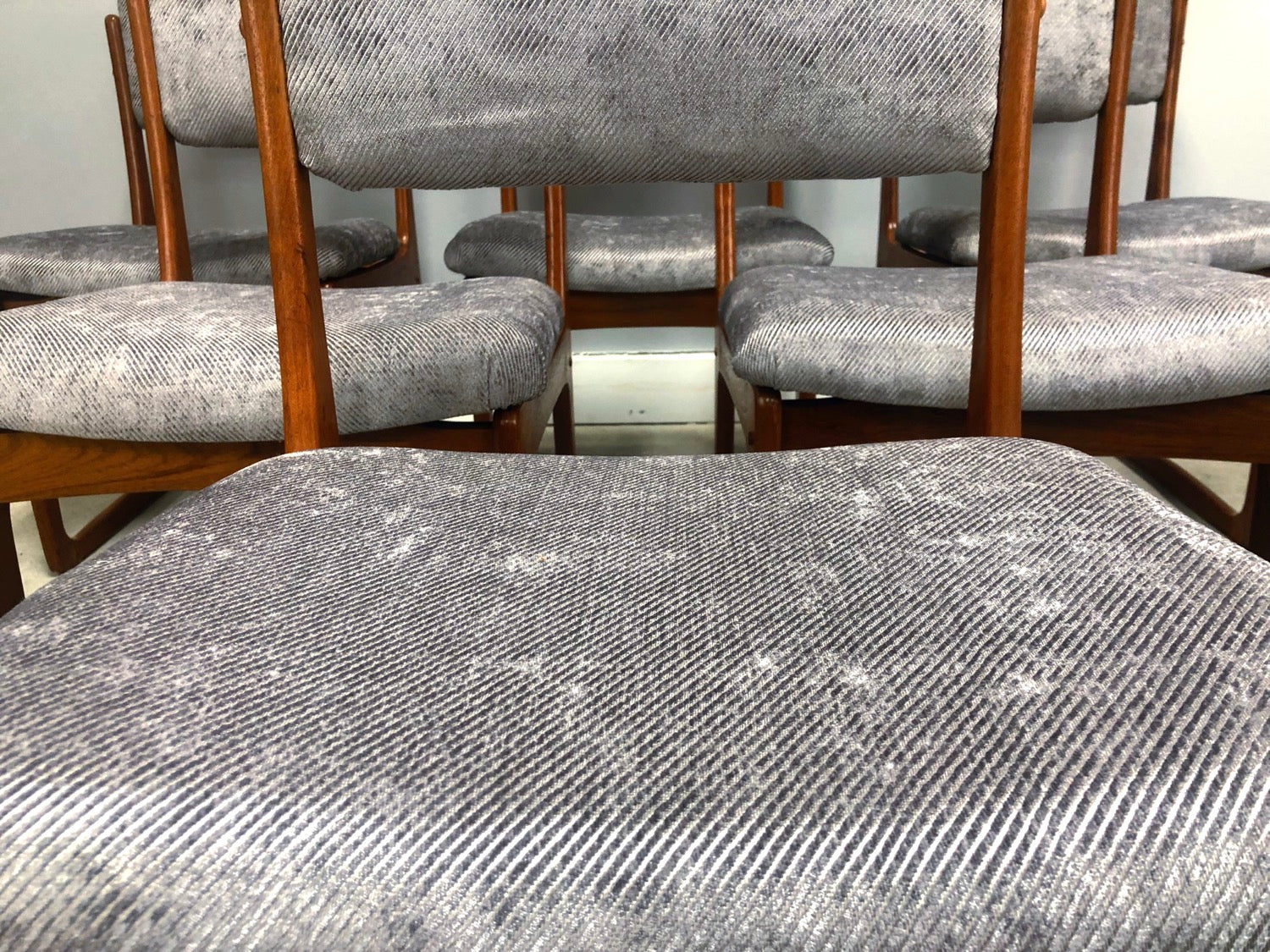 Set of 6 Danish Modern Sculptured Teak Dining Chairs image 5