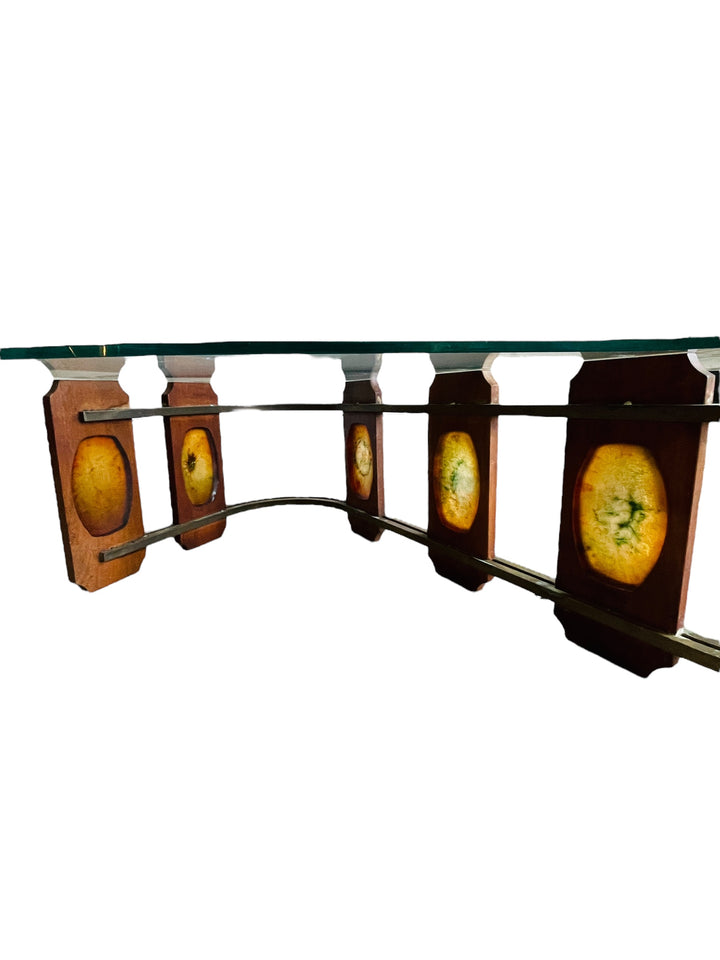 Authentic Kidney Shap Glass Coffee Table  image 3