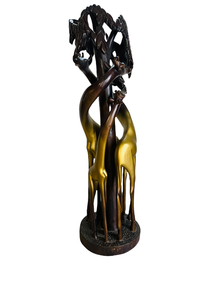 Vintage Hand Sculpture of Three Giraffe  image 4