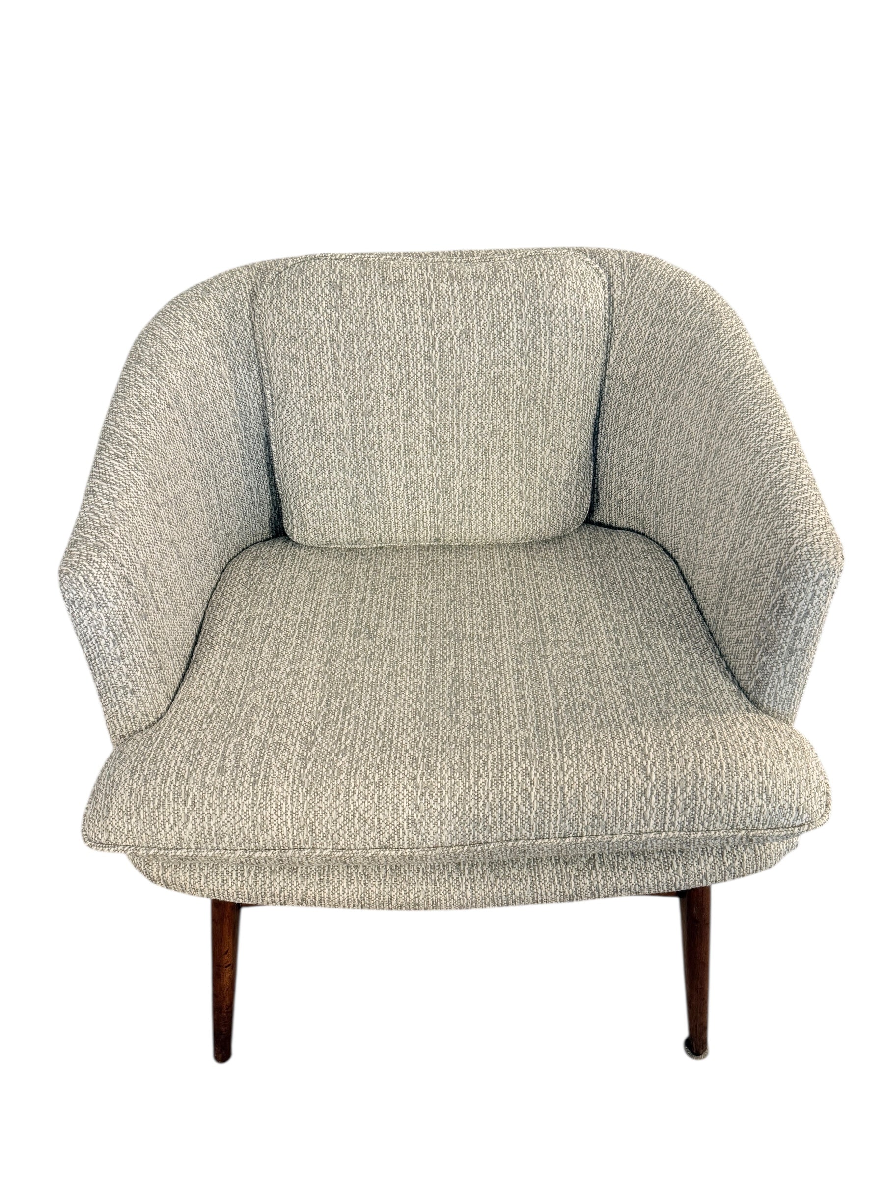 Rare Pair of Mid-Century Walnut Bucket Lounge Chairs by Wieland image 10