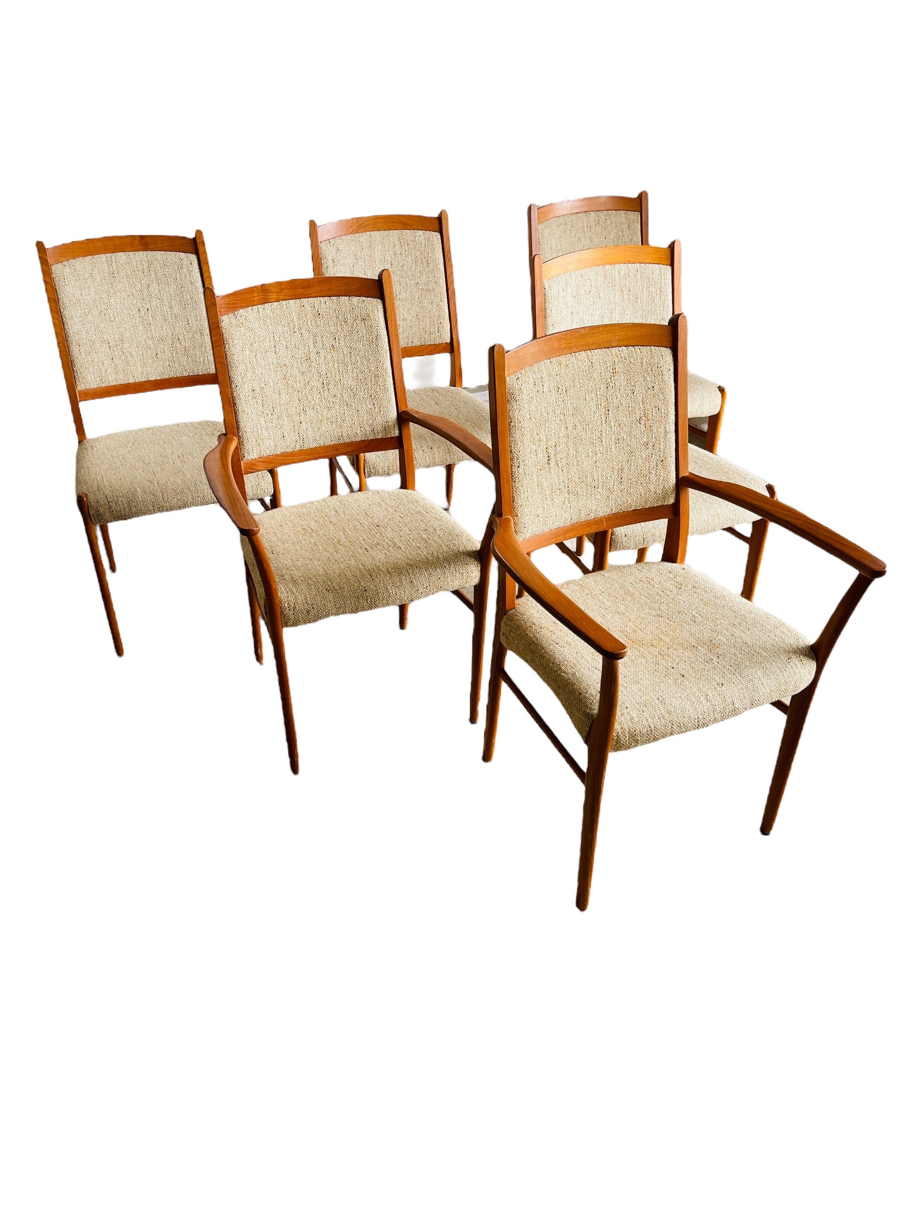 Set 6 Danish Modern Teak Dining Chairs image 1