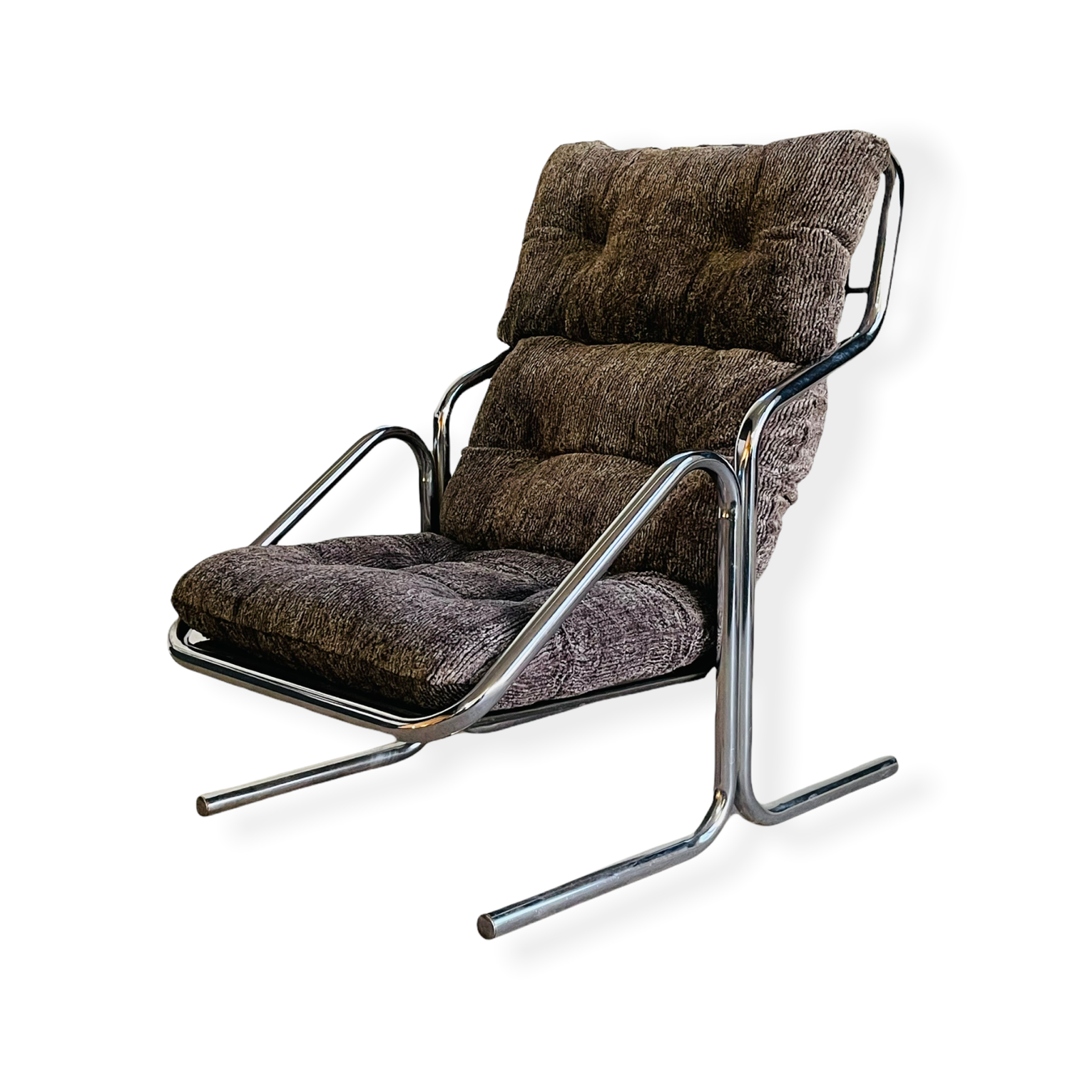 Mid-Century Modern Chrome Chase Lounge Chair  by Jerry Johnson for Landes image 1