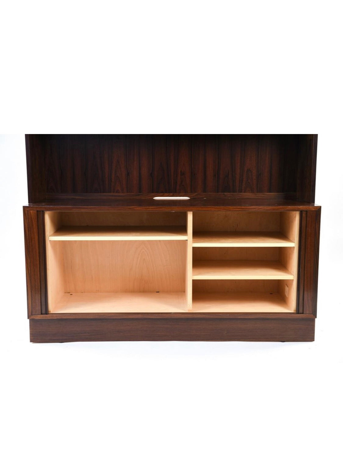 Mid-Century Danish Modern Rosewood Tambour Door Boocase Hutch By Hundevad image 3