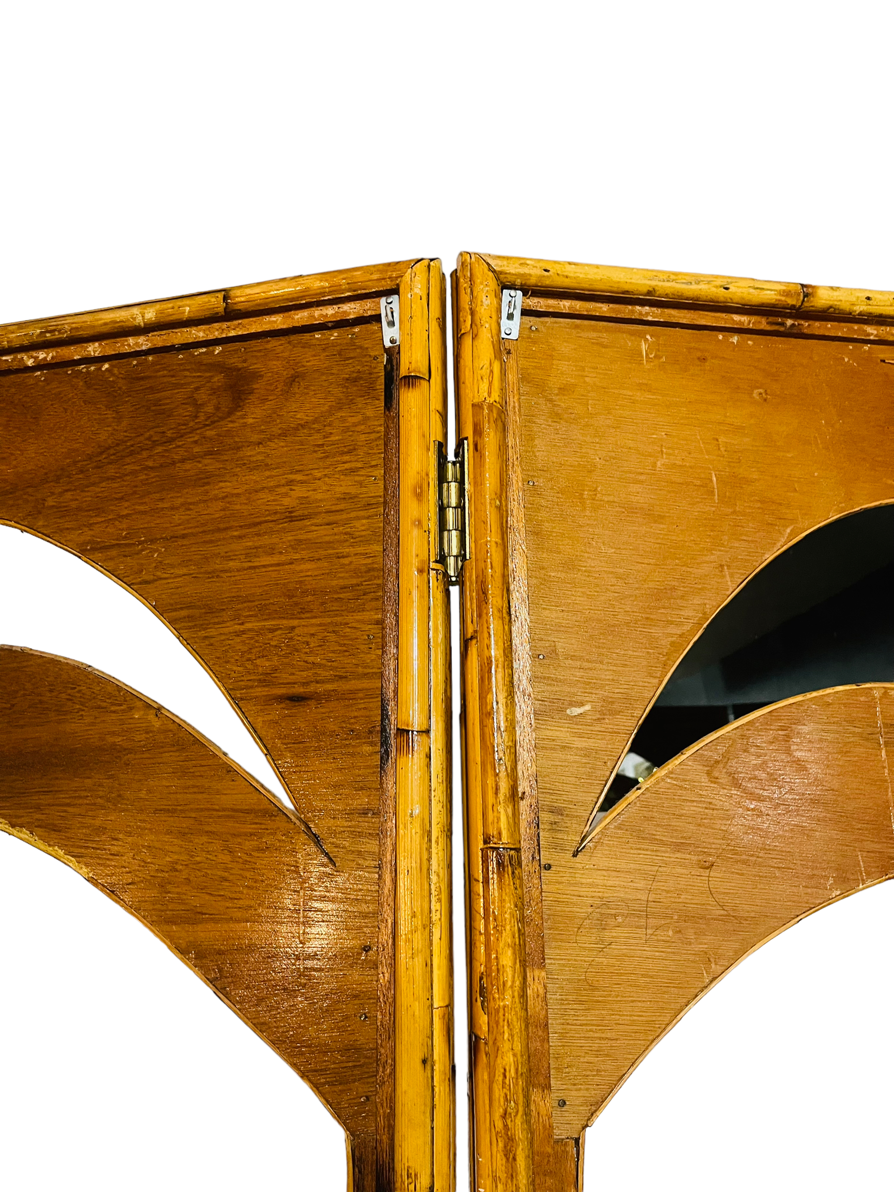 Vivai del Sud Three Panel Bamboo Screen Palm Tree Motif image 12