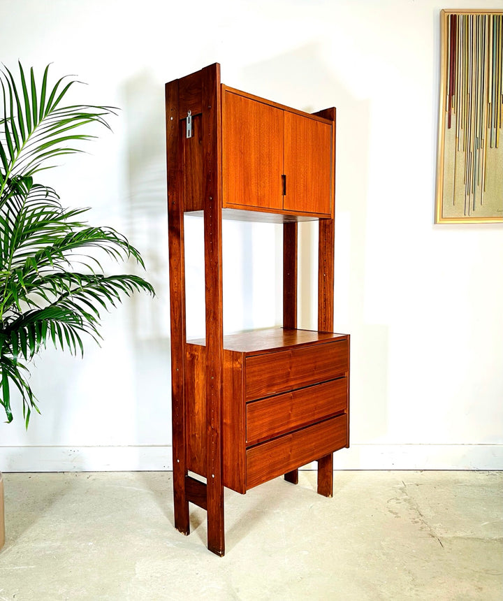 Mid-Century Teak Single Bay Wall Unit image 0
