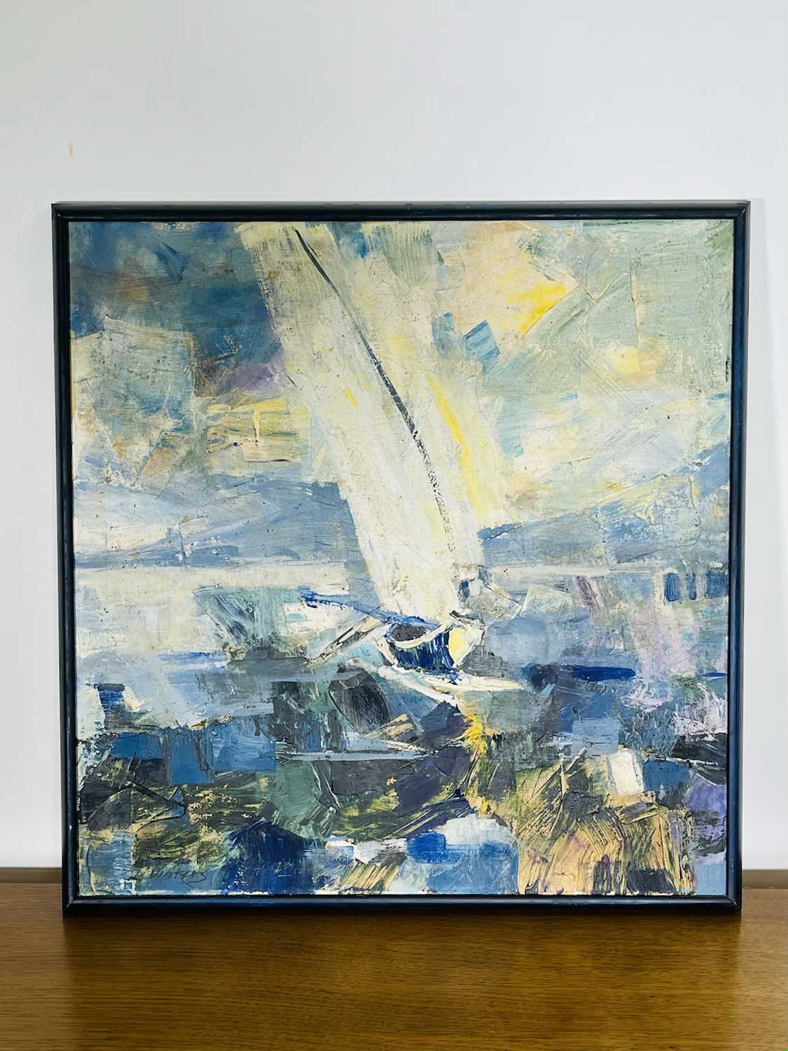Mid-Century Modern Abstract Painting Signed  image 0