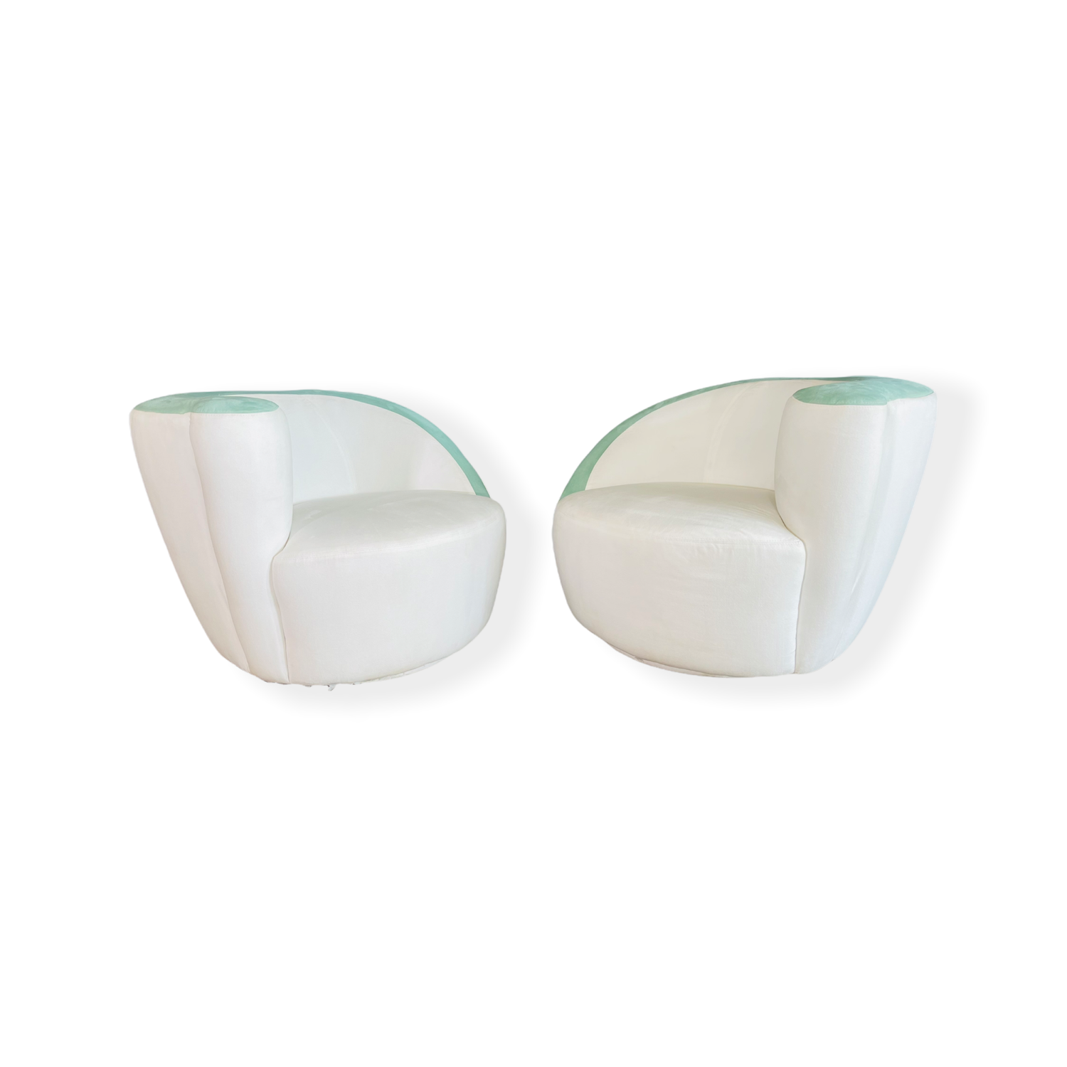 Pair of Vladimir Kagan Corkscrew Nautilus Swiveling Chairs image 0