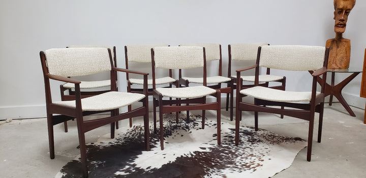 Set (7) Poul Volther Frem Rojle Dining Chairs Denmark c 1960 image 0