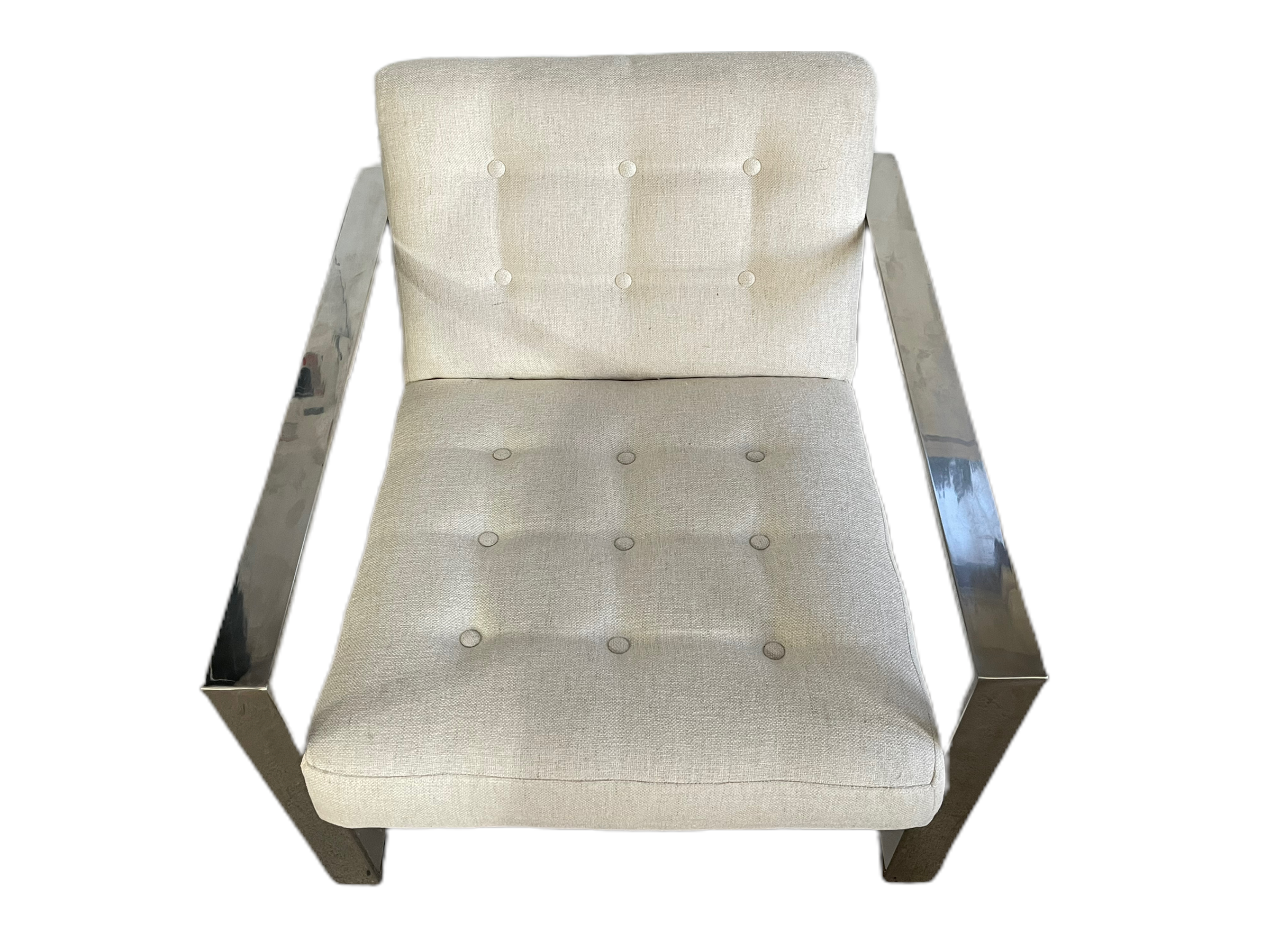 Mid-Century Modern Chrome Lounge Chair & Ottoman  image 12