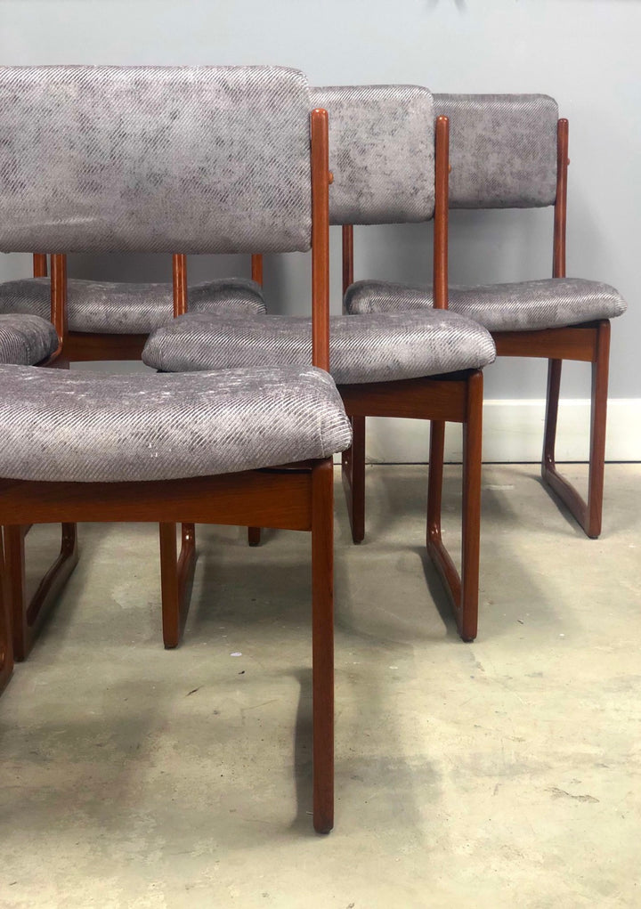 Set of 6 Danish Modern Sculptured Teak Dining Chairs image 3