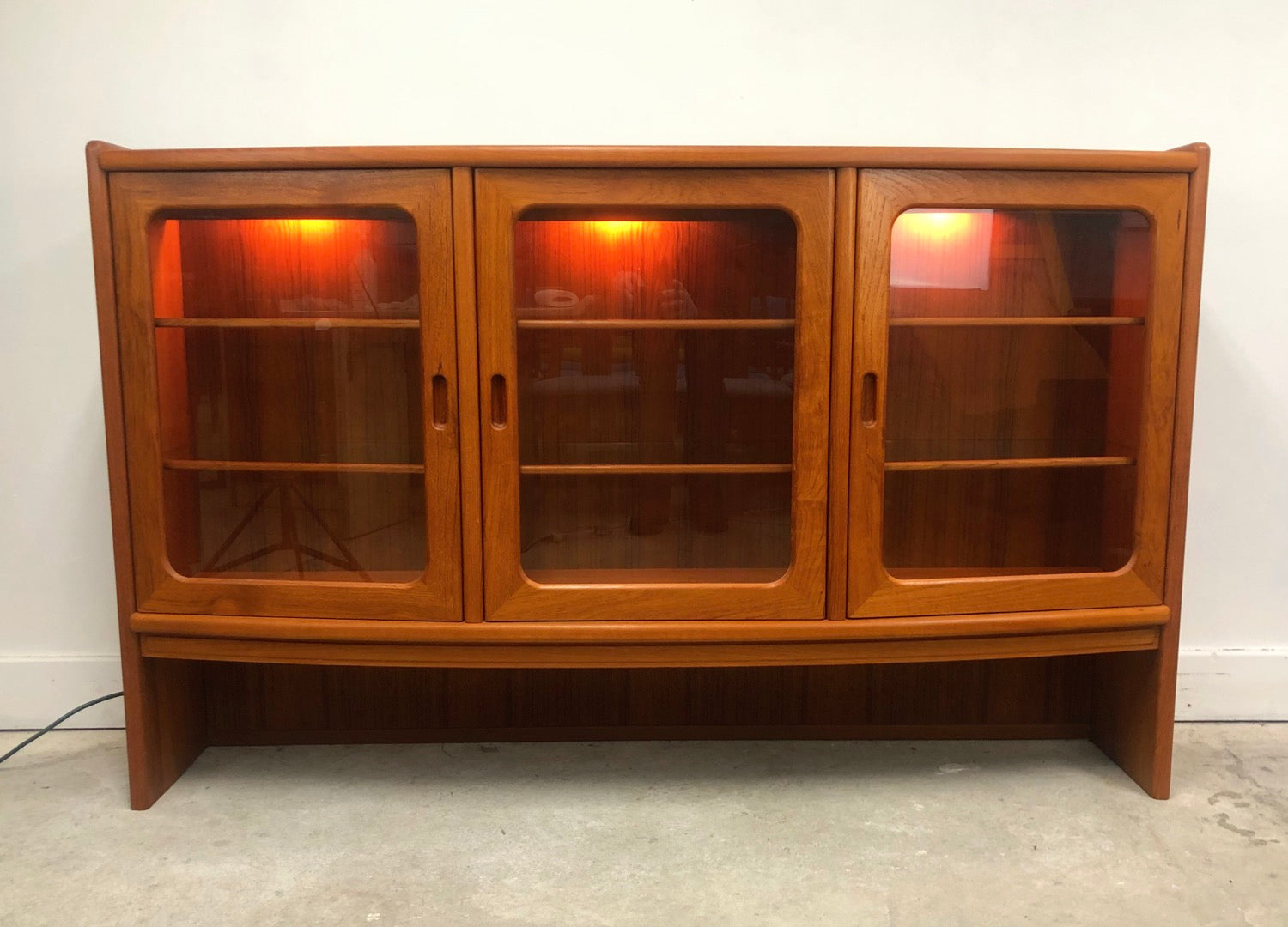 Mid-Century Modern Teak Bookcase with Glass Doors In Style of J.L. Moller image 11