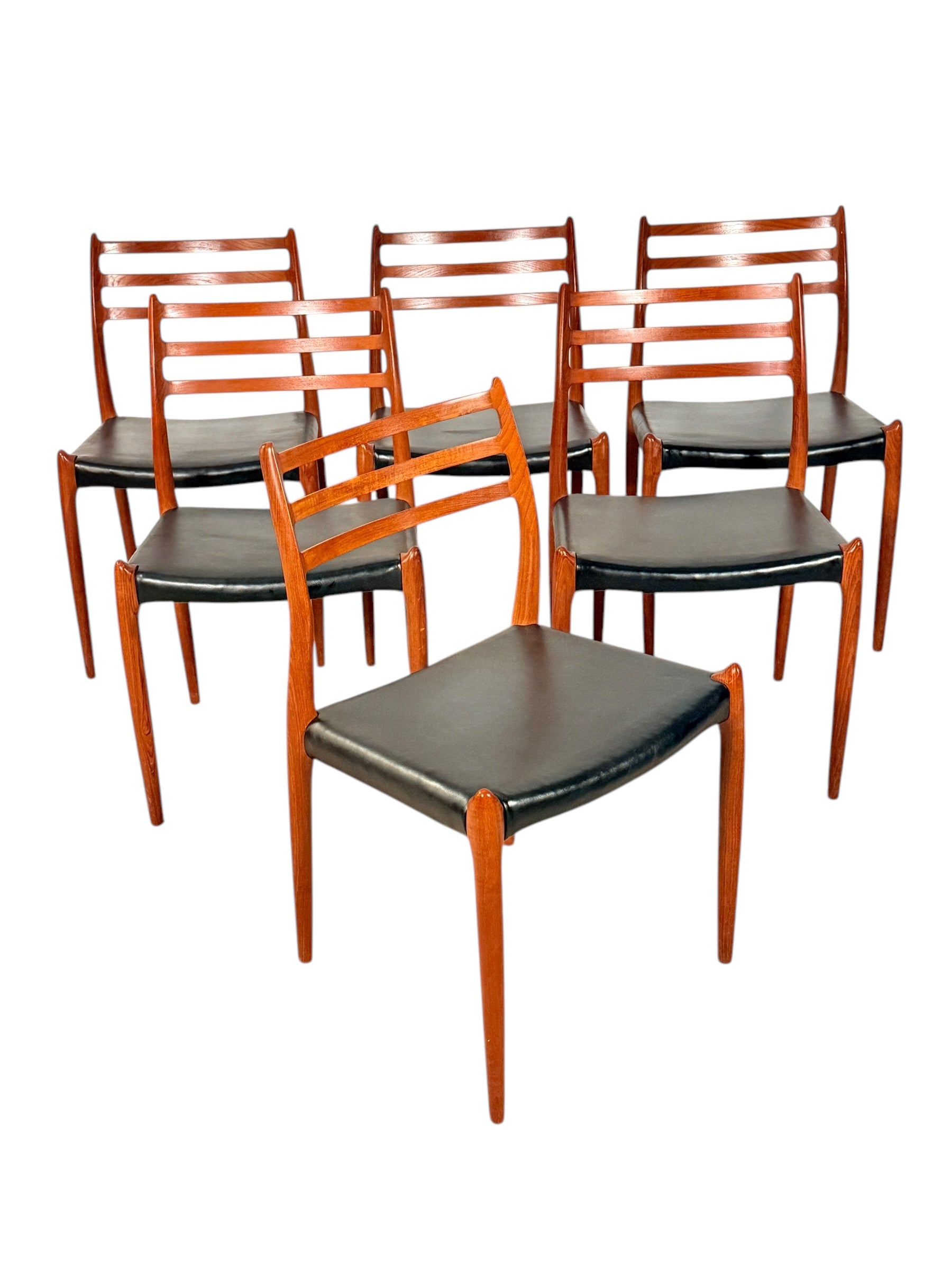 Set of Six Mid-Century Danish Teak Dining Chairs by Niels Otto Møller, Model 78 image 2