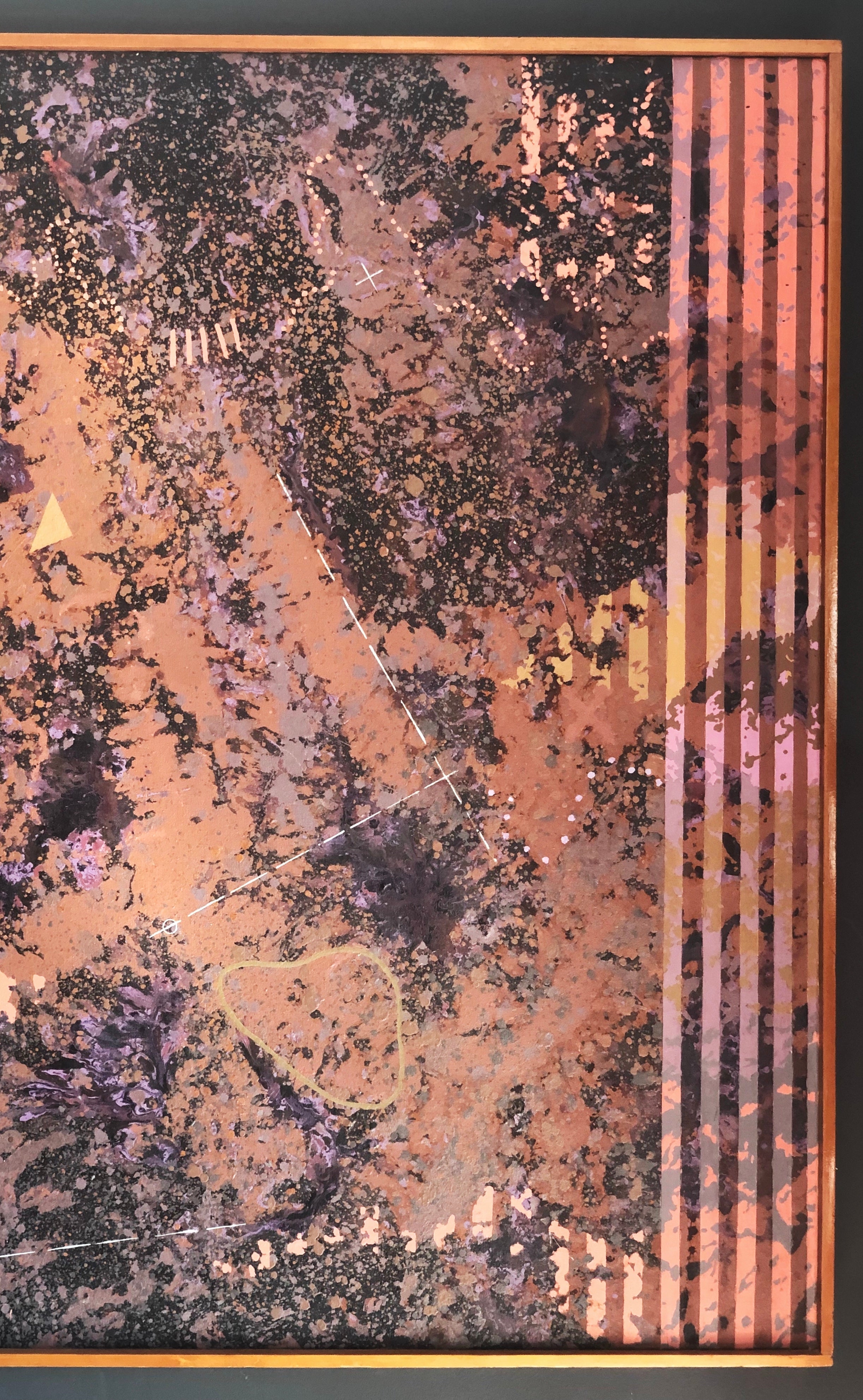 1976 Acrylic On Canvas By Carl Caivano, Space Scape Scanned image 3