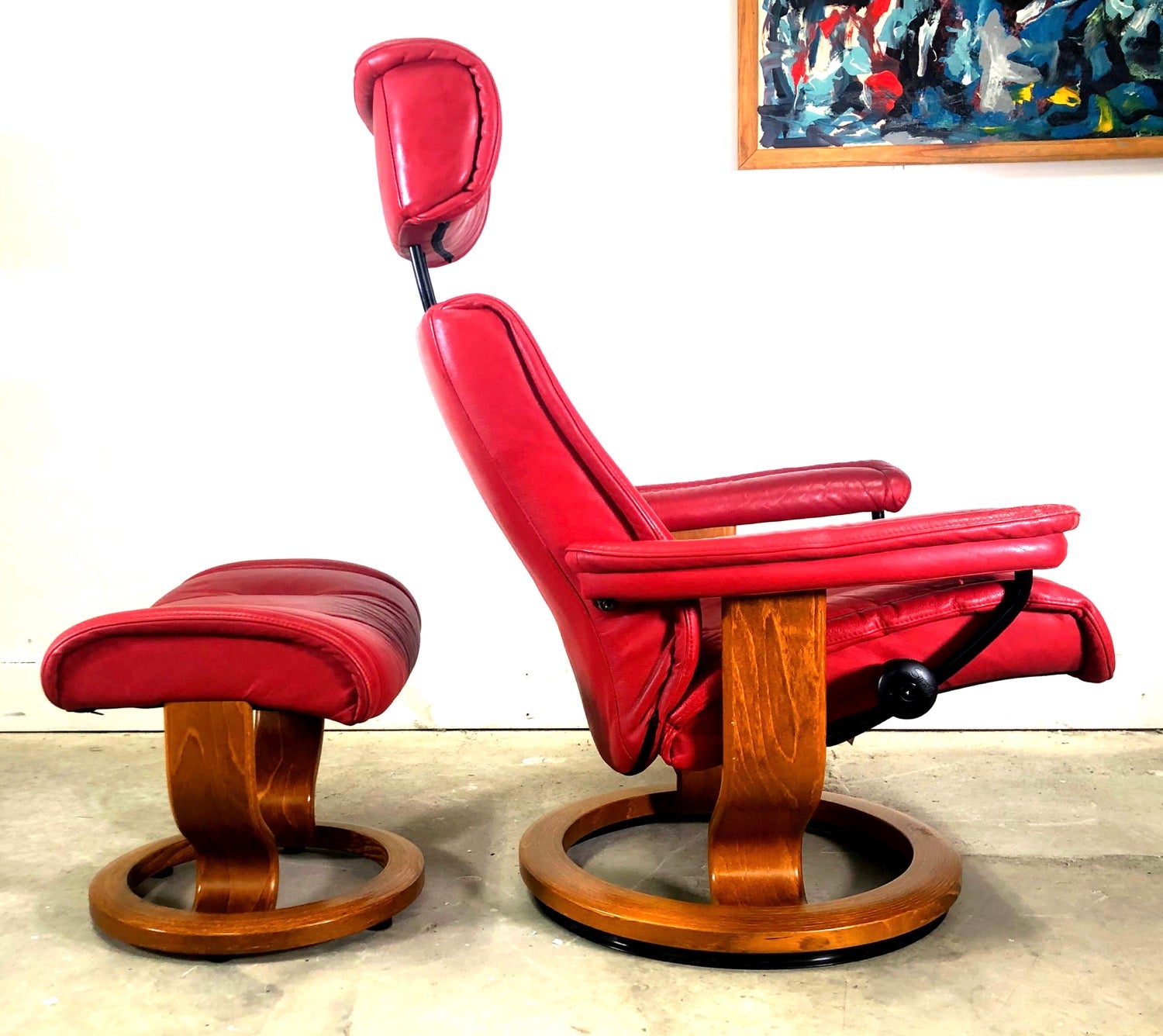 mid century Ekornes Stressless Lounge Chair & Ottoman  image 3