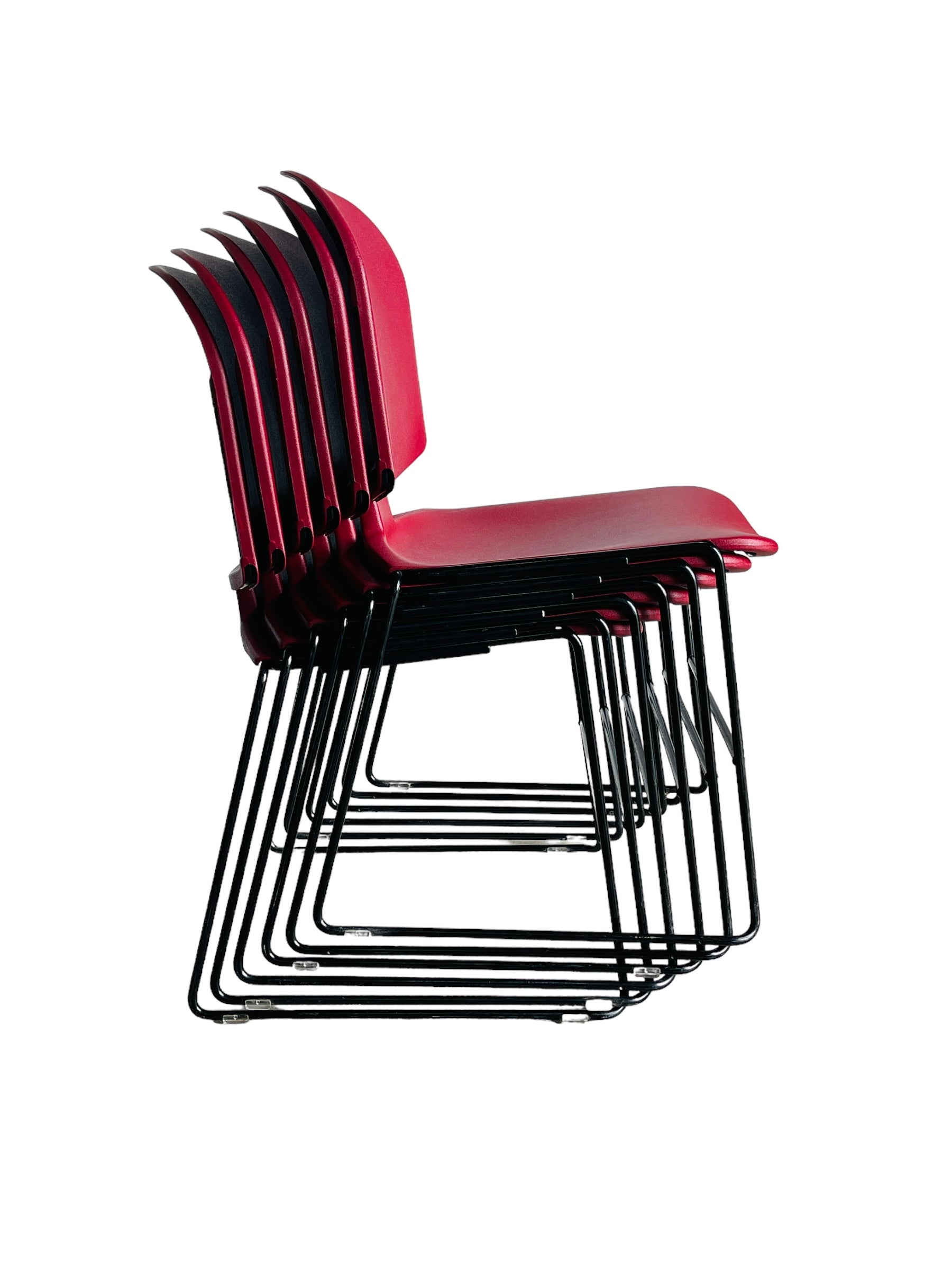 Set 6 Steelcase Stacking Chairs image 1